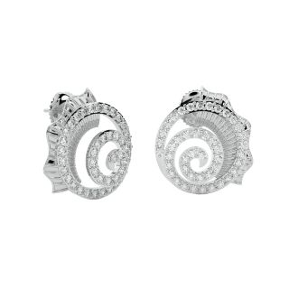 Tony Round Diamond Stud Earrings